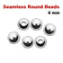 Sterling Silver Seamless Round Beads, 50 Pcs 4 mm, (SS/2000/4)
